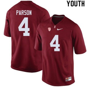 Youth J.J. Parson Cardinal Stanford College Football #4 Jersey 949853-574