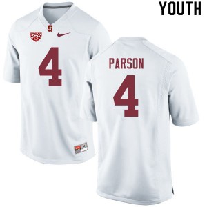Youth J.J. Parson White Stanford University College Football #4 Jersey 891103-115
