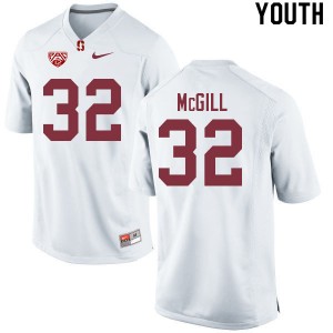 Youth Jonathan McGill White Stanford Cardinal College Football #32 Jersey 177535-250