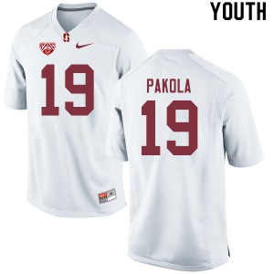 Youth Joshua Pakola White Stanford College Football #19 Jersey 428259-216