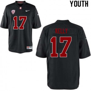 Youth Kyu Blu Kelly Black Stanford College Football #17 Jersey 155825-863