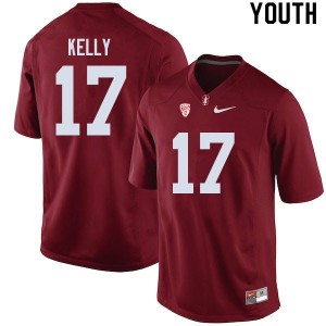 Youth Kyu Blu Kelly Cardinal Stanford College Football #17 Jersey 360962-902