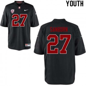 Youth Ryan Sanborn Black Stanford University College Football #27 Jersey 427167-345