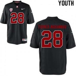 Youth Salim Turner-Muhammad Black Cardinal College Football #28 Jersey 741457-950