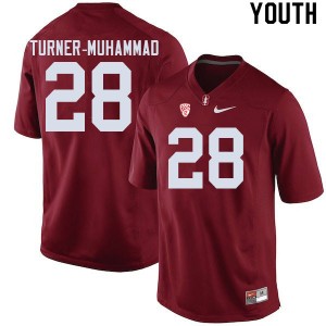 Youth Salim Turner-Muhammad Cardinal Cardinal College Football #28 Jersey 438515-868