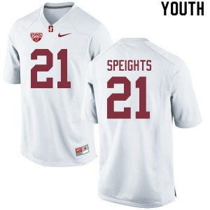 Youth Trevor Speights White Stanford University College Football #21 Jersey 692449-676