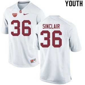 Youth Tristan Sinclair White Stanford Cardinal College Football #36 Jersey 338227-573