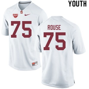 Youth Walter Rouse White Stanford College Football #75 Jersey 563123-264