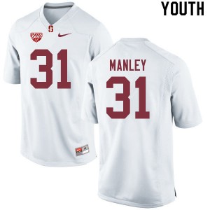Youth Zahran Manley White Stanford College Football #31 Jersey 936170-423
