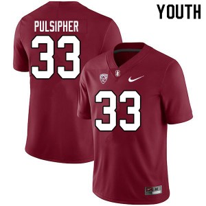 Youth Anson Pulsipher Cardinal Stanford University College Football #33 Jersey 952225-728