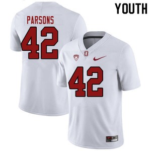 Youth Bailey Parsons White Cardinal College Football #42 Jersey 446319-561