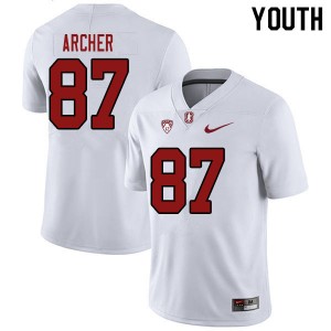 Youth Bradley Archer White Cardinal College Football #87 Jersey 485935-951