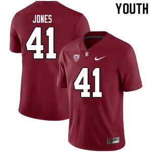 Youth Brandon Jones Cardinal Cardinal College Football #41 Jersey 347280-254