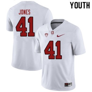 Youth Brandon Jones White Stanford College Football #41 Jersey 977521-752