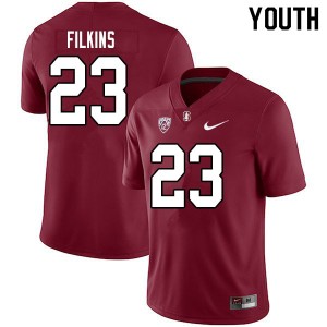 Youth Casey Filkins Cardinal Stanford University College Football #23 Jersey 558137-649