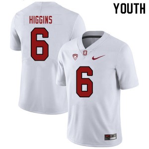 Youth Elijah Higgins White Stanford Cardinal College Football #6 Jersey 258743-870