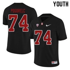 Youth James Pogorelc Black Stanford Cardinal College Football #74 Jersey 323465-171