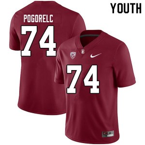 Youth James Pogorelc Cardinal Stanford College Football #74 Jersey 218247-657