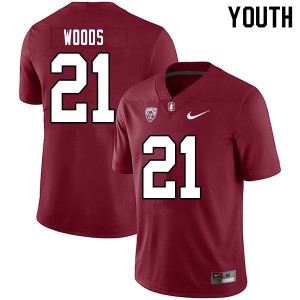 Youth Justus Woods Cardinal Cardinal College Football #21 Jersey 112770-597