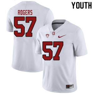 Youth Levi Rogers White Cardinal College Football #57 Jersey 538934-442