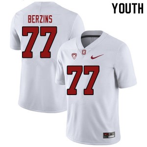 Youth Logan Berzins White Stanford Cardinal College Football #77 Jersey 799135-626