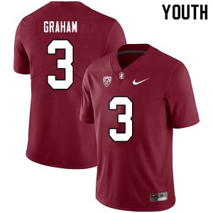 Youth Marcus Graham Cardinal Stanford University College Football #3 Jersey 429224-724