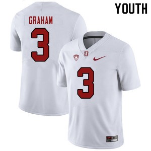 Youth Marcus Graham White Stanford University College Football #3 Jersey 844135-960