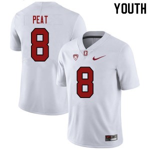 Youth Nathaniel Peat White Cardinal College Football #8 Jersey 924965-991