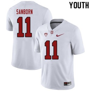 Youth Ryan Sanborn White Stanford College Football #11 Jersey 874922-611