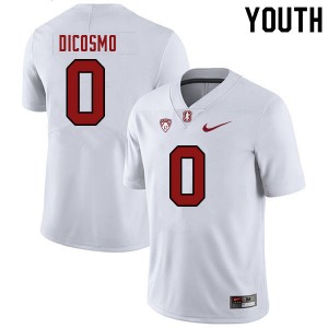 Youth Aeneas DiCosmo White Stanford Cardinal College Football #0 Jersey 418338-524