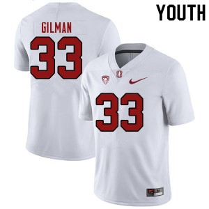 Youth Alaka'i Gilman White Stanford Cardinal College Football #33 Jersey 657523-981