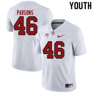 Youth Bailey Parsons White Stanford College Football #46 Jersey 153274-320