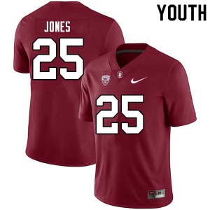 Youth Brandon Jones Cardinal Stanford University College Football #25 Jersey 539562-909