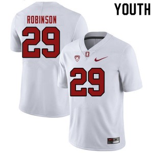 Youth Caleb Robinson White Stanford University College Football #29 Jersey 852571-230