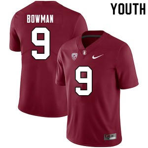 Youth Colby Bowman Cardinal Stanford Cardinal College Football #9 Jersey 622689-251
