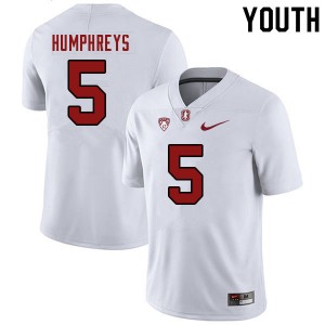 Youth John Humphreys White Cardinal College Football #5 Jersey 334640-574