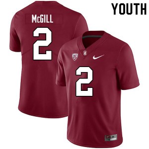 Youth Jonathan McGill Cardinal Stanford College Football #2 Jersey 855137-120