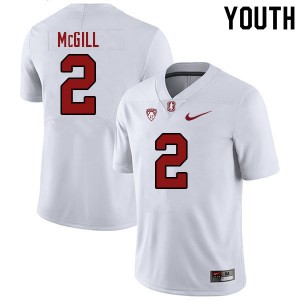 Youth Jonathan McGill White Stanford University College Football #2 Jersey 593458-169