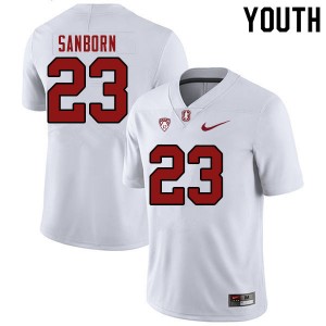 Youth Ryan Sanborn White Cardinal College Football #23 Jersey 140200-538