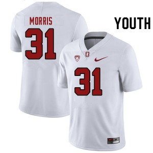 Youth Aaron Morris White Cardinal College Football #31 Jersey 180584-156