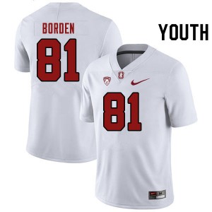 Youth Ahmari Borden White Stanford College Football #81 Jersey 633137-675