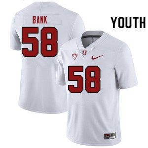 Youth Alec Bank White Stanford College Football #58 Jersey 147175-554