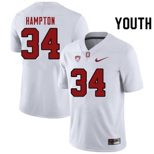 Youth Caleb Hampton White Cardinal College Football #34 Jersey 795607-181