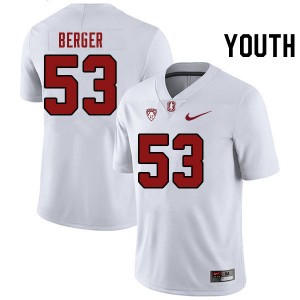 Youth Carson Berger White Stanford Cardinal College Football #53 Jersey 569618-340