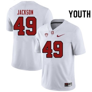 Youth Evan Jackson White Stanford University College Football #49 Jersey 876175-630