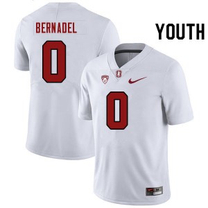 Youth Gaethan Bernadel White Cardinal College Football #0 Jersey 680339-799