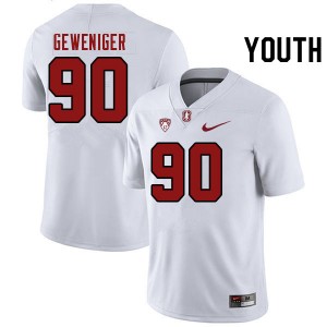 Youth Gavin Geweniger White Stanford College Football #90 Jersey 662906-999