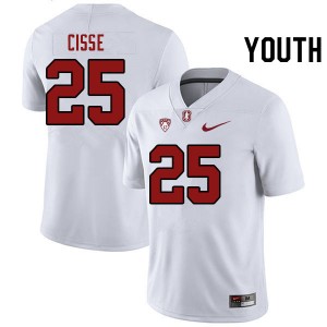Youth Ismael Cisse White Stanford College Football #25 Jersey 513627-901