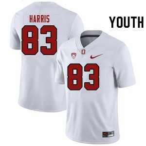 Youth Jackson Harris White Stanford College Football #83 Jersey 742277-508