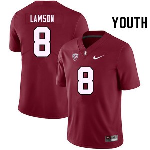 Youth Justin Lamson Cardinal Stanford College Football #8 Jersey 645702-758